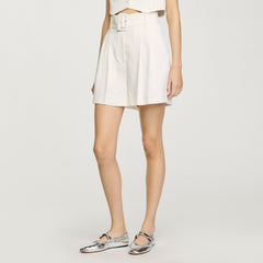 Sequin high-waisted shorts Ecru Sandro Women