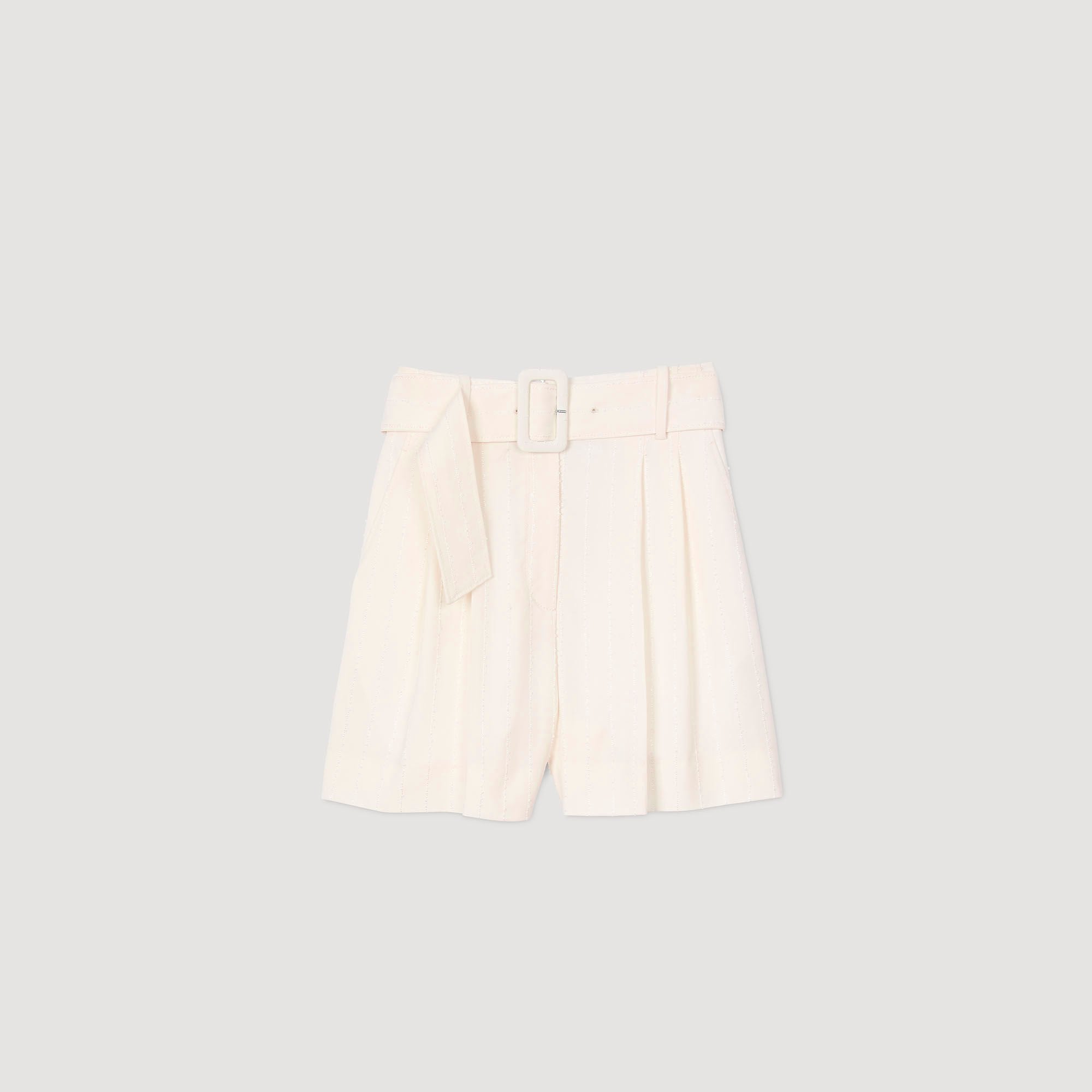 Sequin high-waisted shorts Ecru Sandro Women
