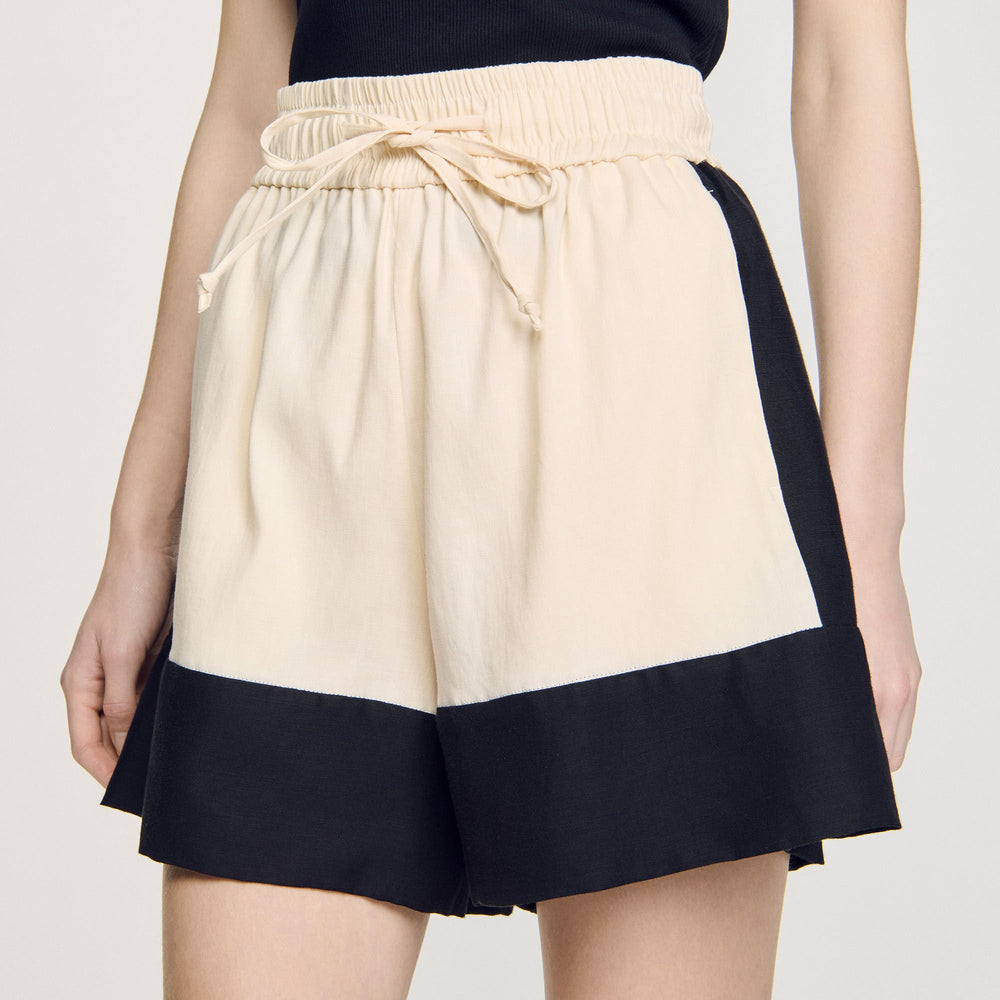 Two-tone shorts Ecru Sandro Women