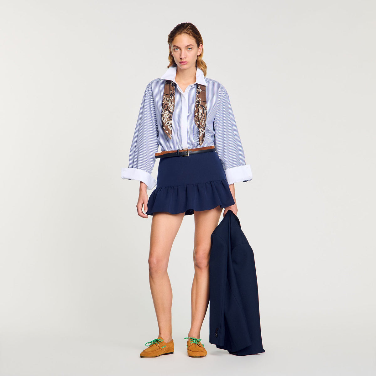 Flounced shorts Navy Blue Sandro Women