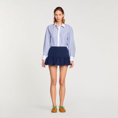 Flounced shorts Navy Blue Sandro Women