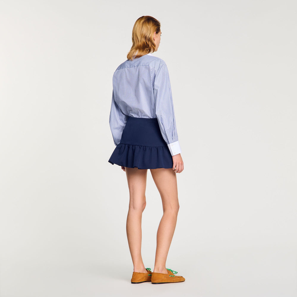 Flounced shorts Navy Blue Sandro Women