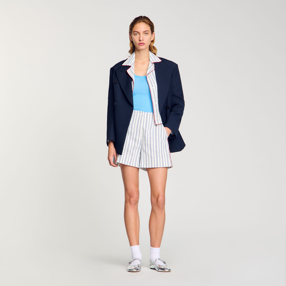 Striped shorts Blue / Ecru Sandro Women