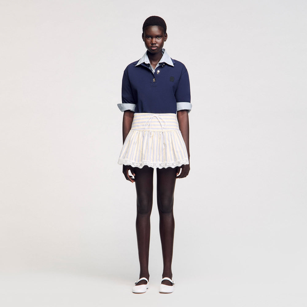 Striped skort Ecru / Jean Sandro Women