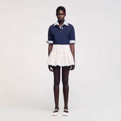 Striped skort Ecru / Jean Sandro Women