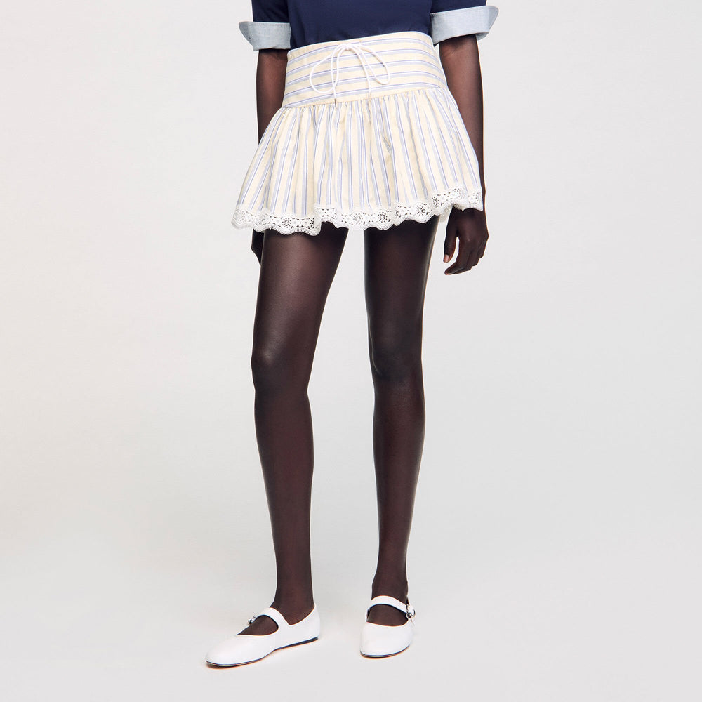 Striped skort Ecru / Jean Sandro Women