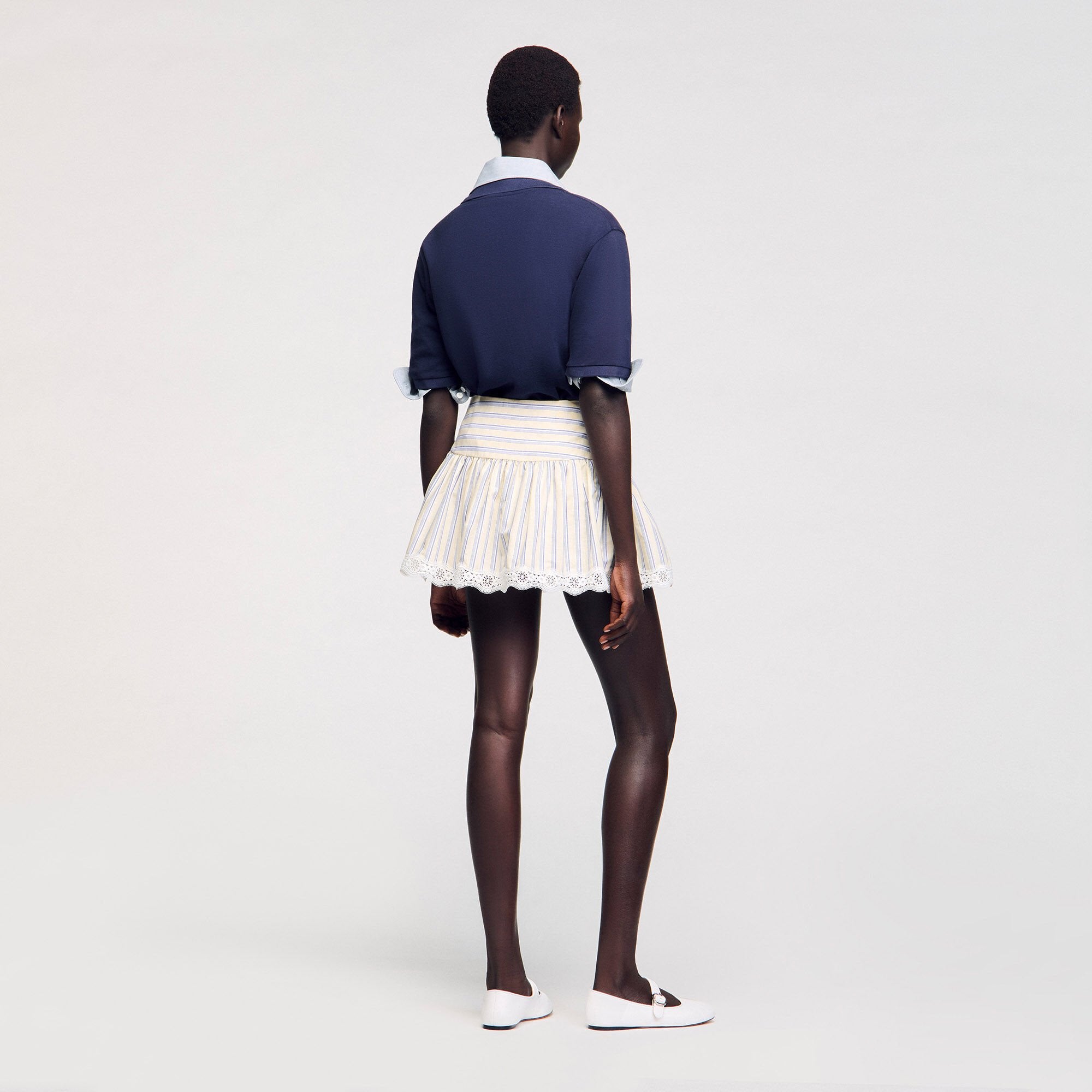 Striped skort Ecru / Jean Sandro Women
