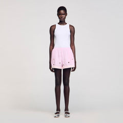 Rhinestone striped shorts Pink Sandro Women