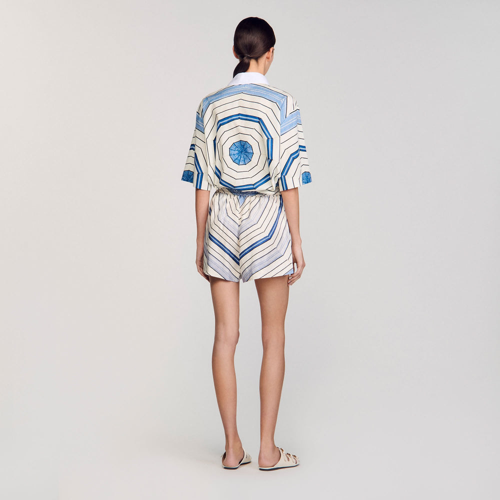 Spiral-motif shorts Sky Blue Sandro Women