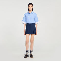 Tailored pleated shorts Navy Blue Sandro Women