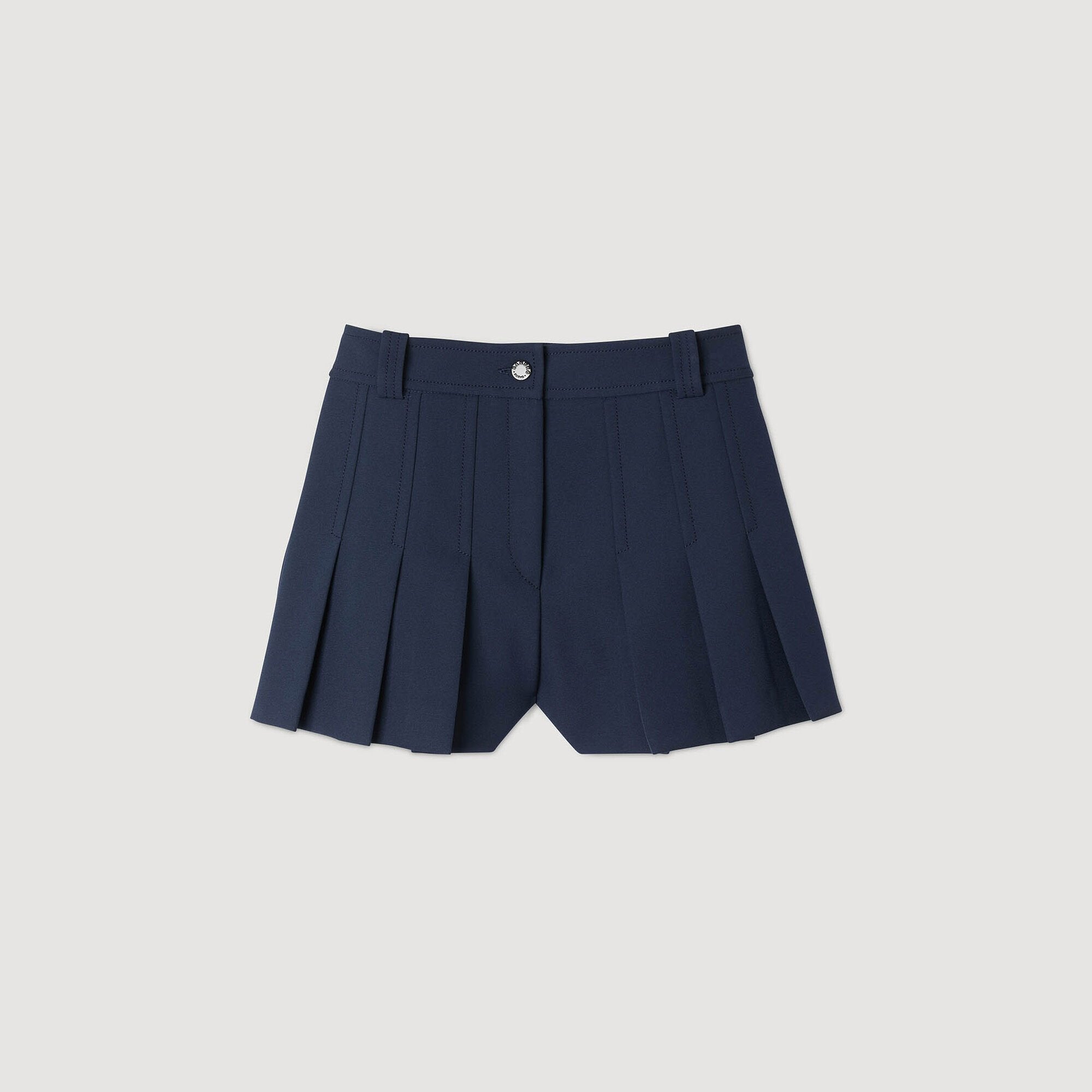 Tailored pleated shorts Navy Blue Sandro Women