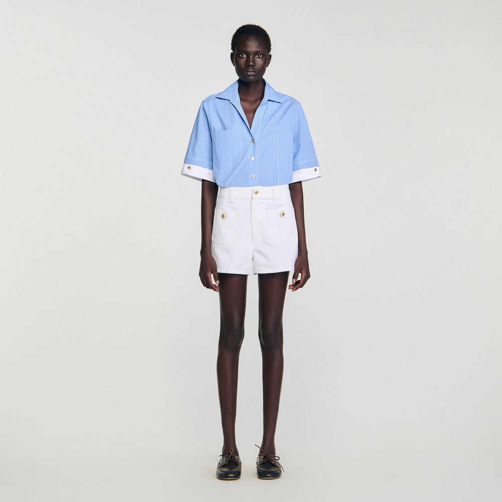 High waist denim shorts White Sandro Women