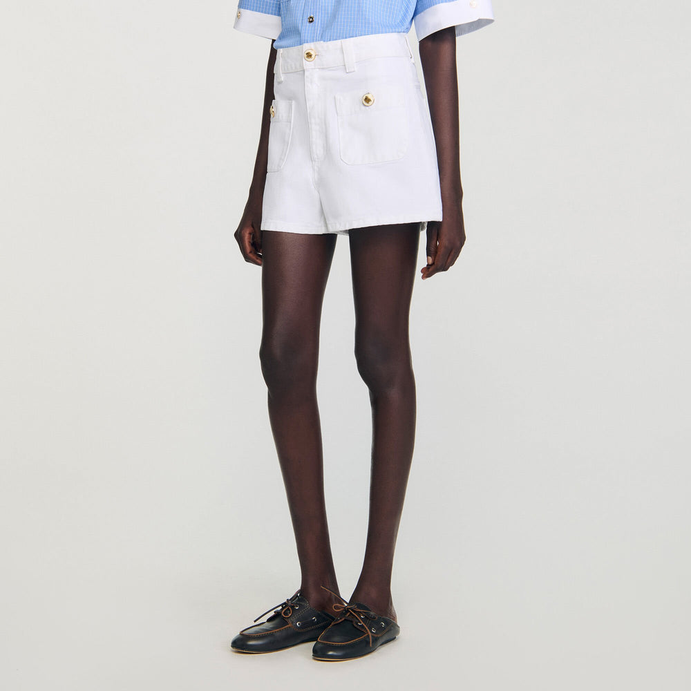 High waist denim shorts White Sandro Women
