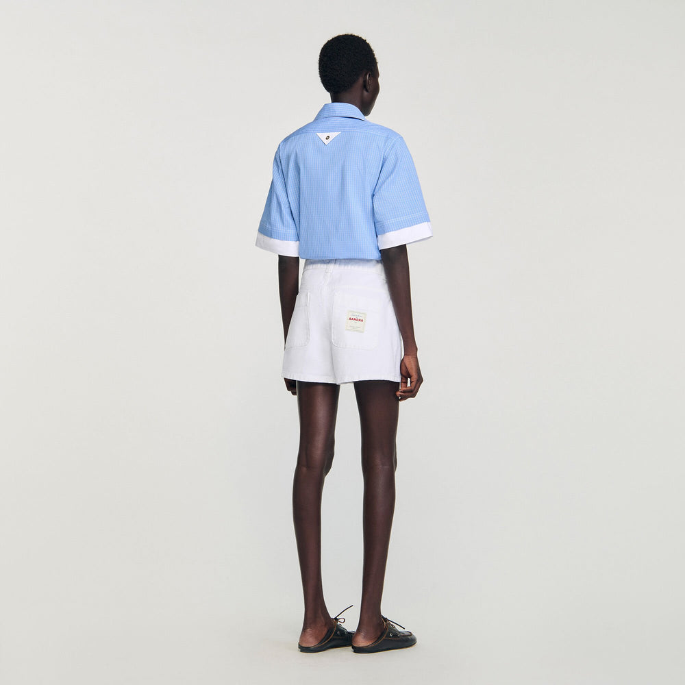 High waist denim shorts White Sandro Women