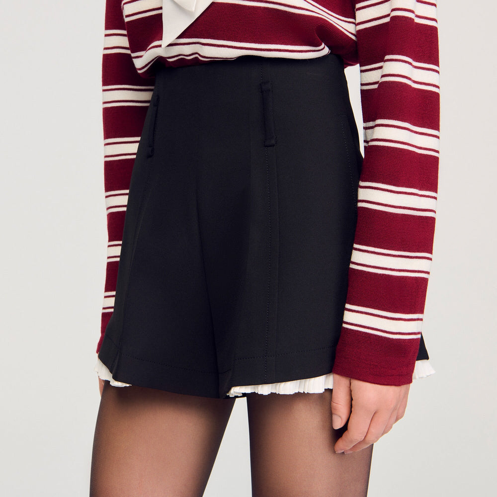 Tailored flounced shorts Black Sandro Women