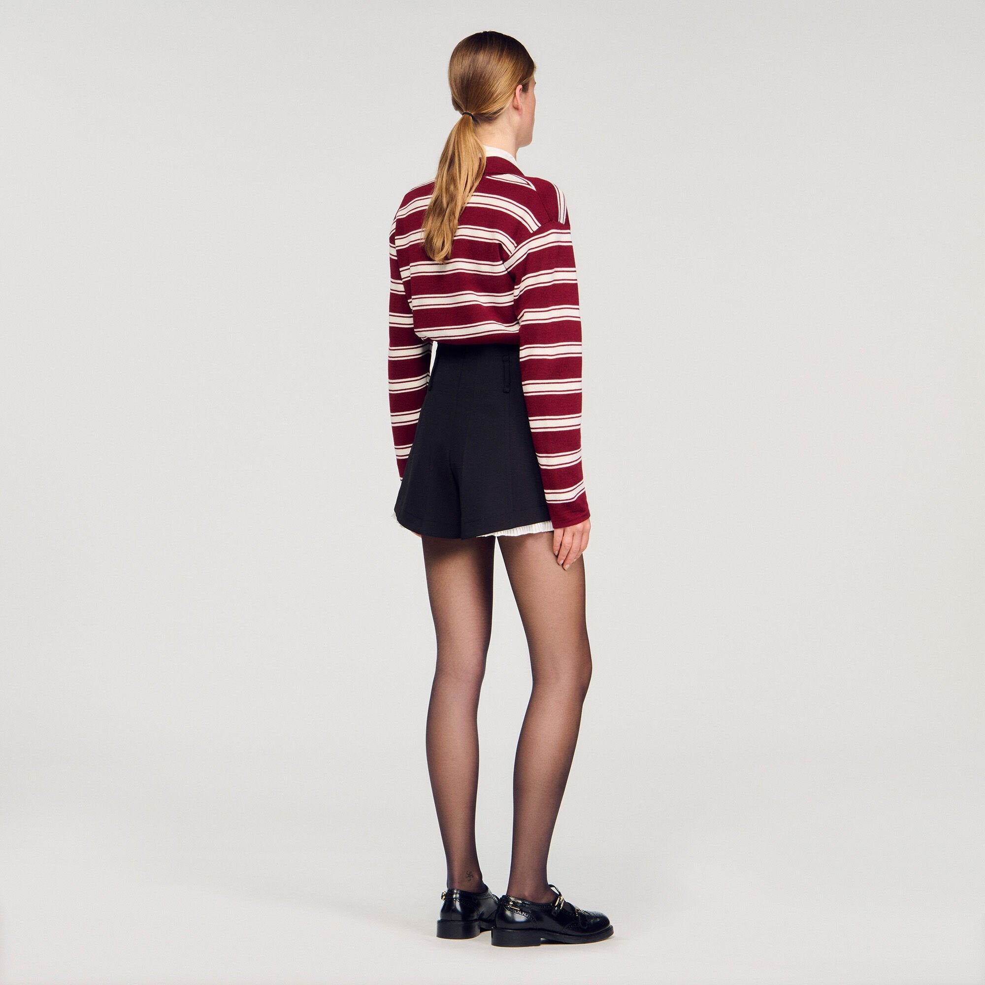 Tailored flounced shorts Black Sandro Women