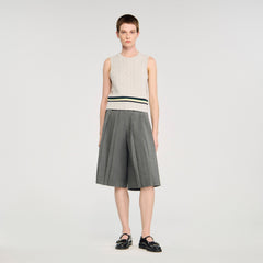 Pleated long shorts Grey Sandro Women