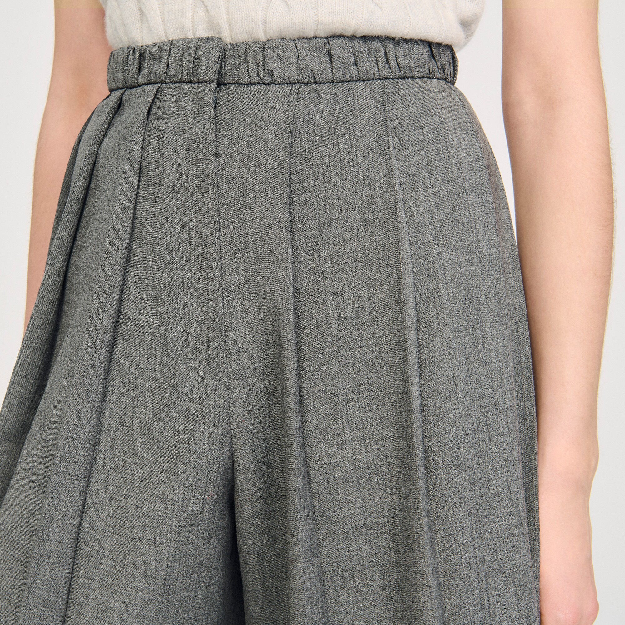 Pleated long shorts Grey Sandro Women