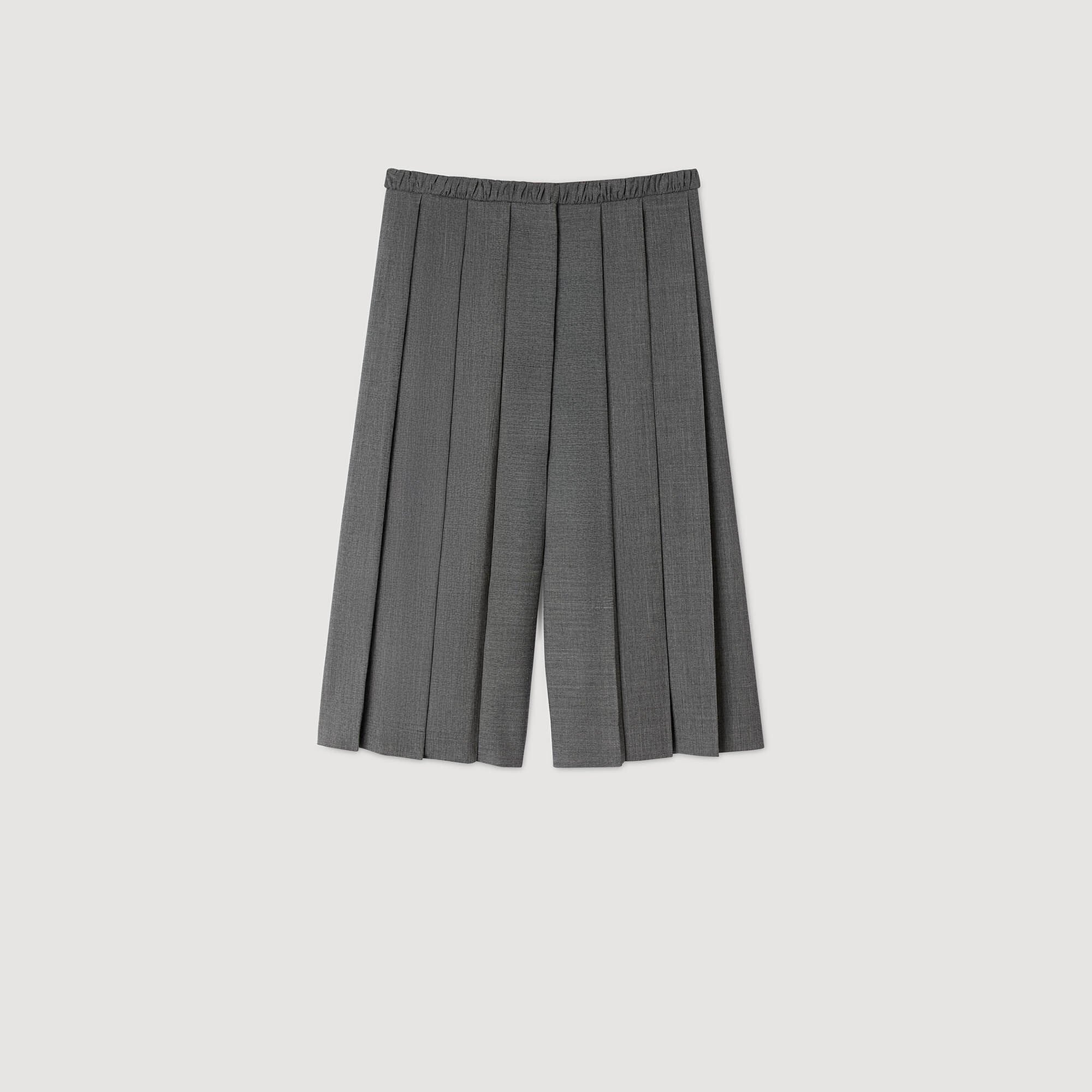 Pleated long shorts Grey Sandro Women