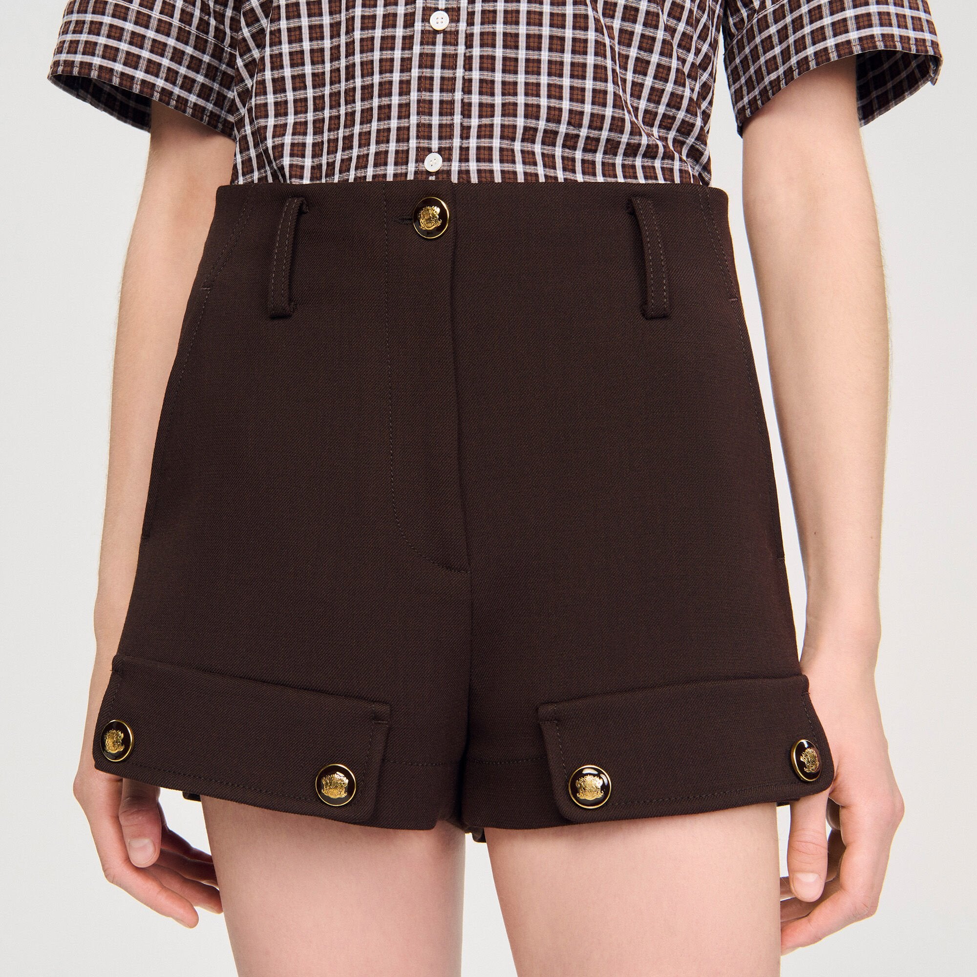 Carpenter shorts Brown Sandro Women