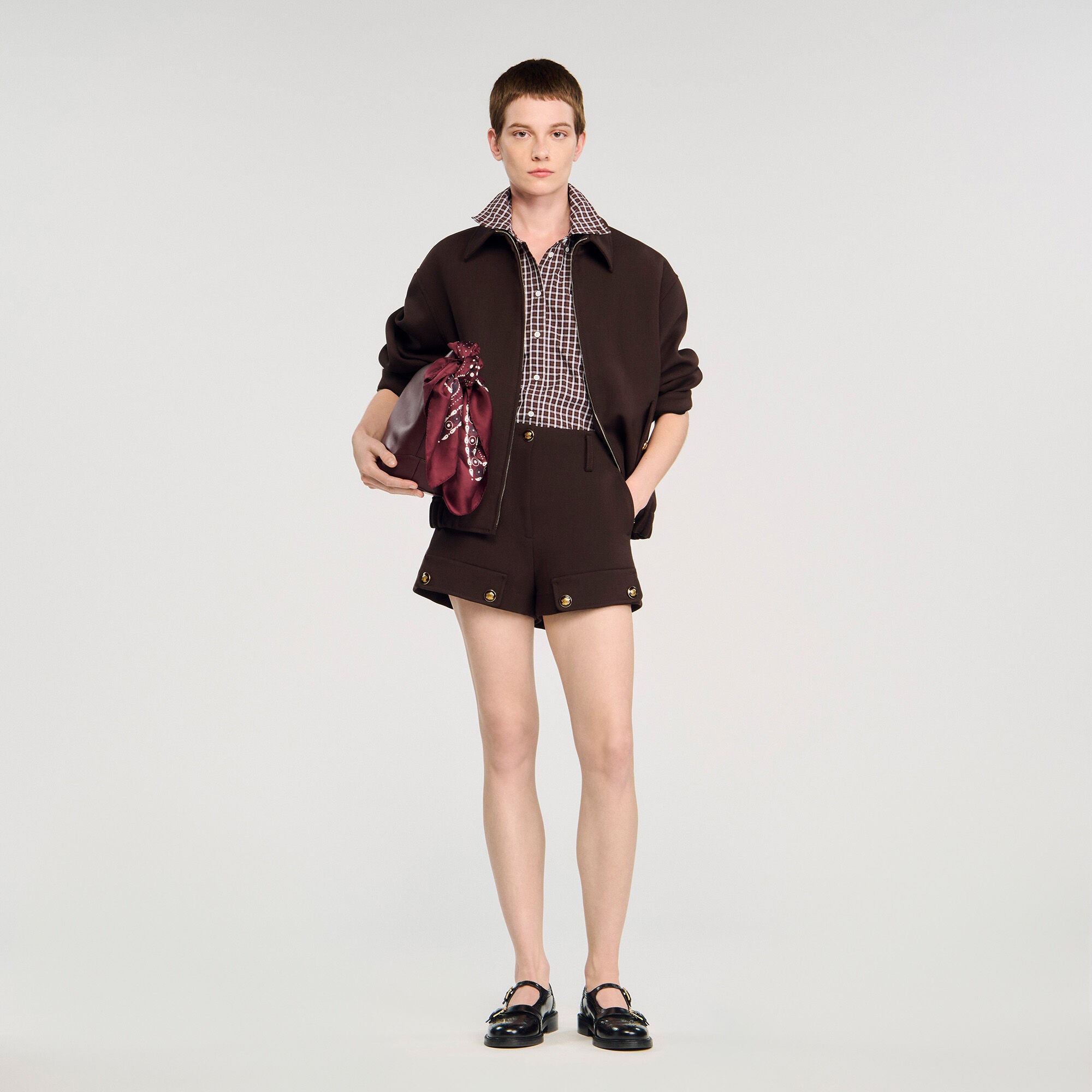 Carpenter shorts Brown Sandro Women
