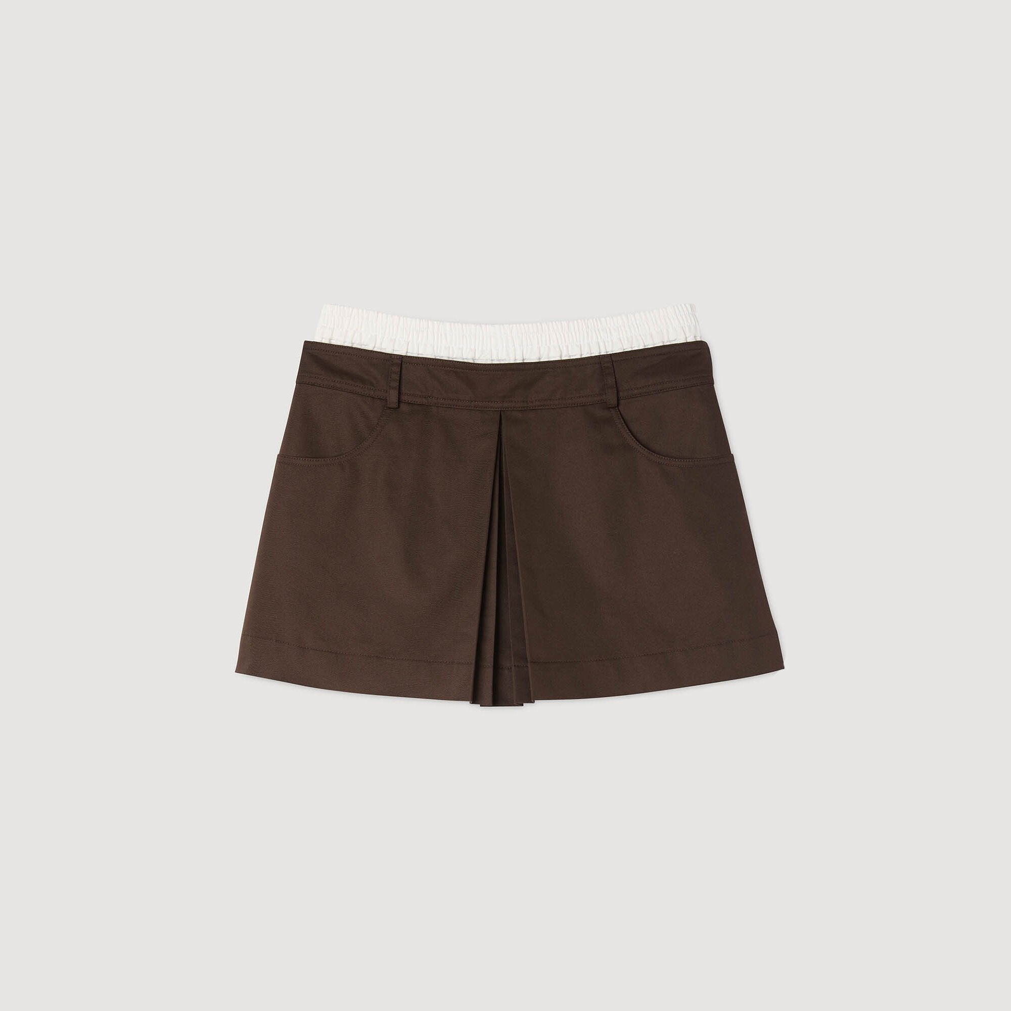 Drawstring pleated skort Brown Sandro Women