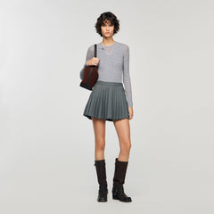 Pleated skort Grey Sandro Women