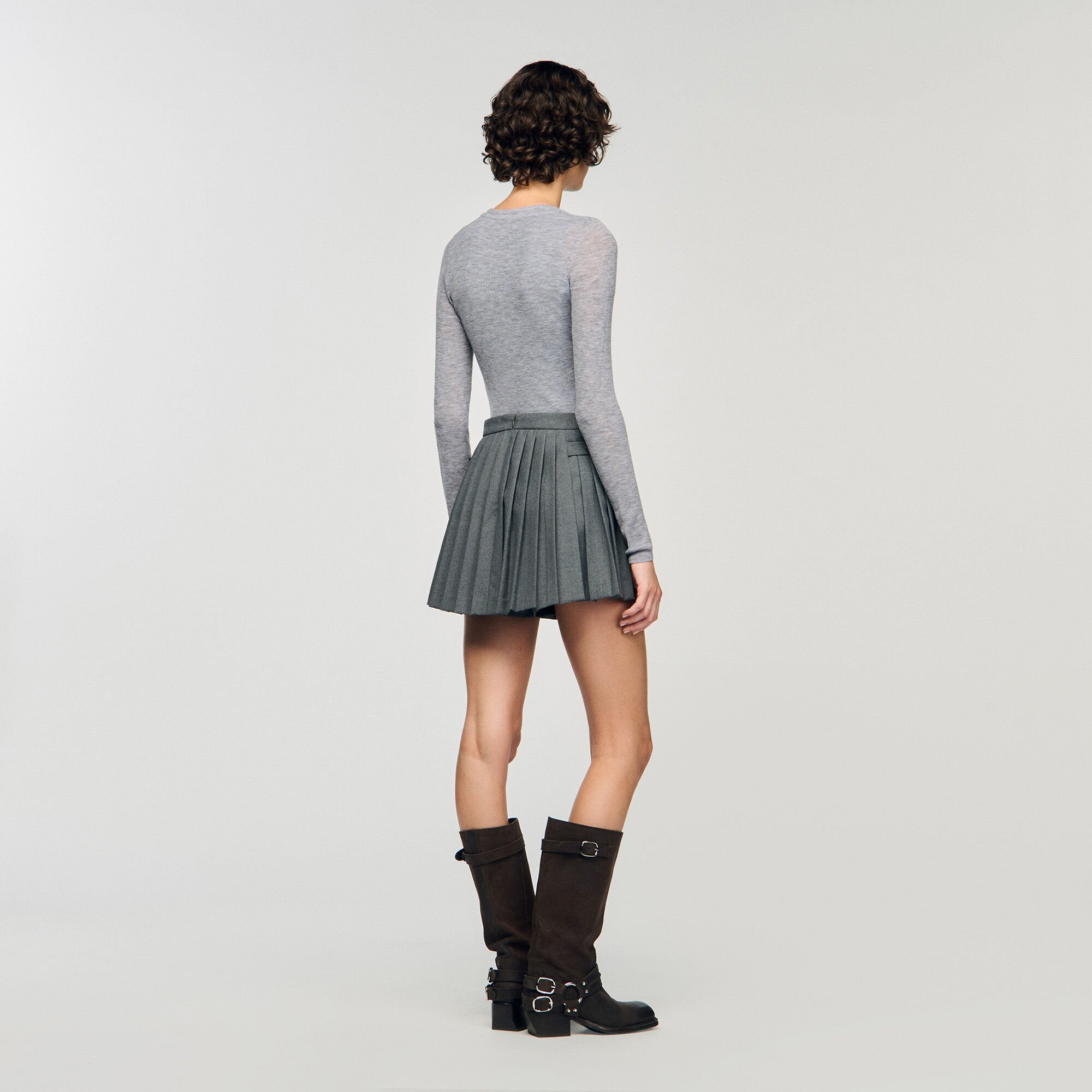 Pleated skort Grey Sandro Women