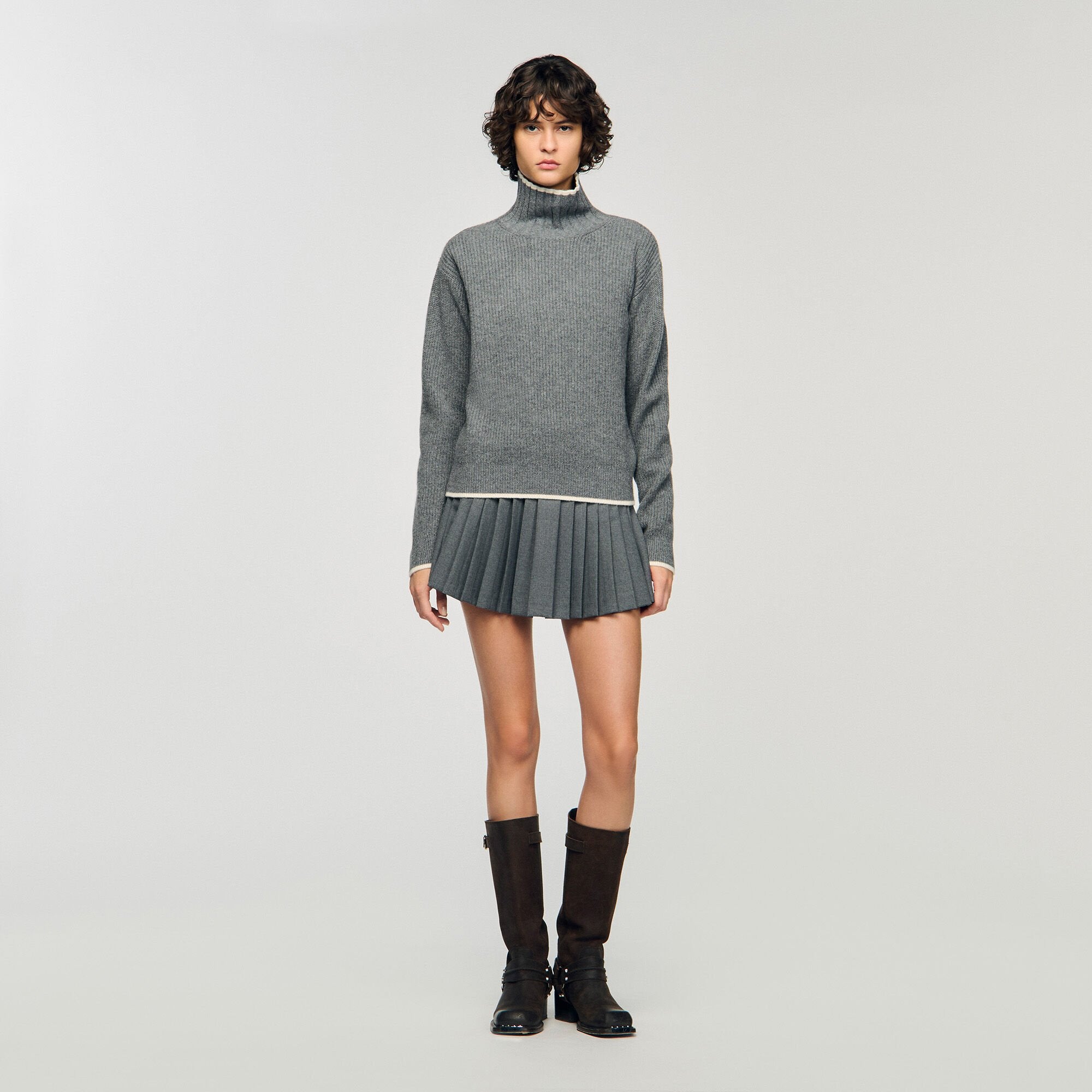 Pleated skort Grey Sandro Women