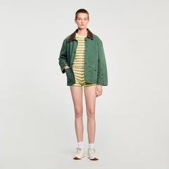 Striped knit shorts Light Yellow Sandro Women