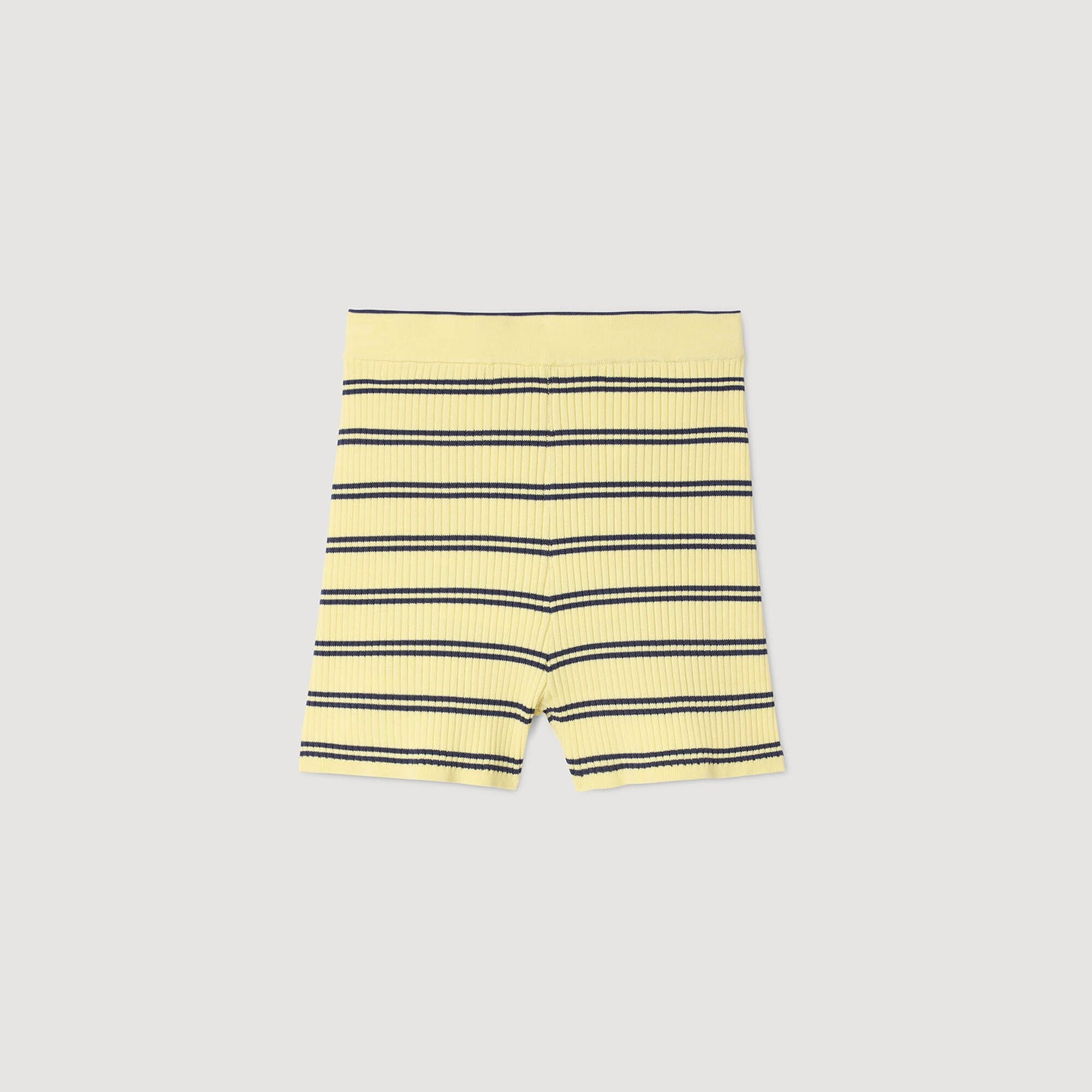 Striped knit shorts Light Yellow Sandro Women
