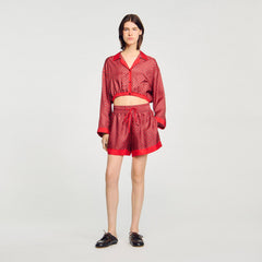 Scarf print shorts Red / Pink Sandro Women