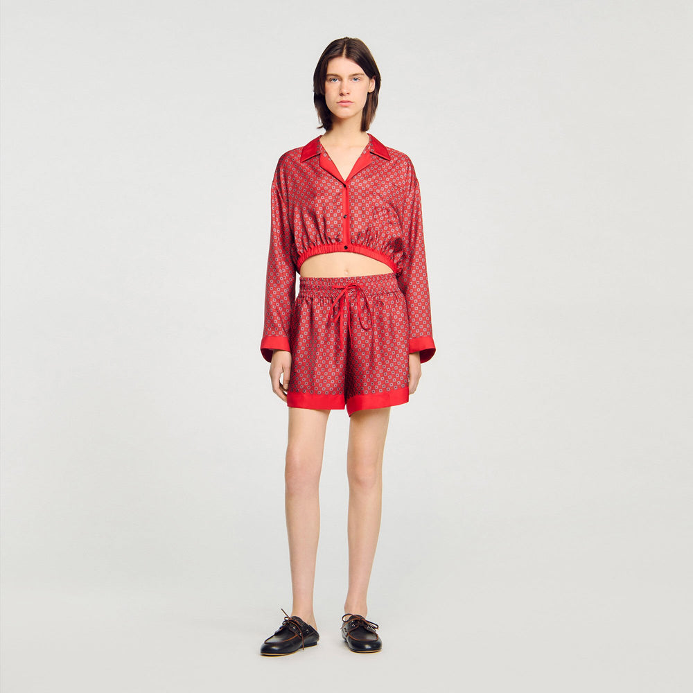 Scarf print shorts Red / Pink Sandro Women