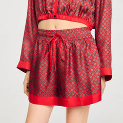 Scarf print shorts Red / Pink Sandro Women