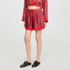 Scarf print shorts Red / Pink Sandro Women