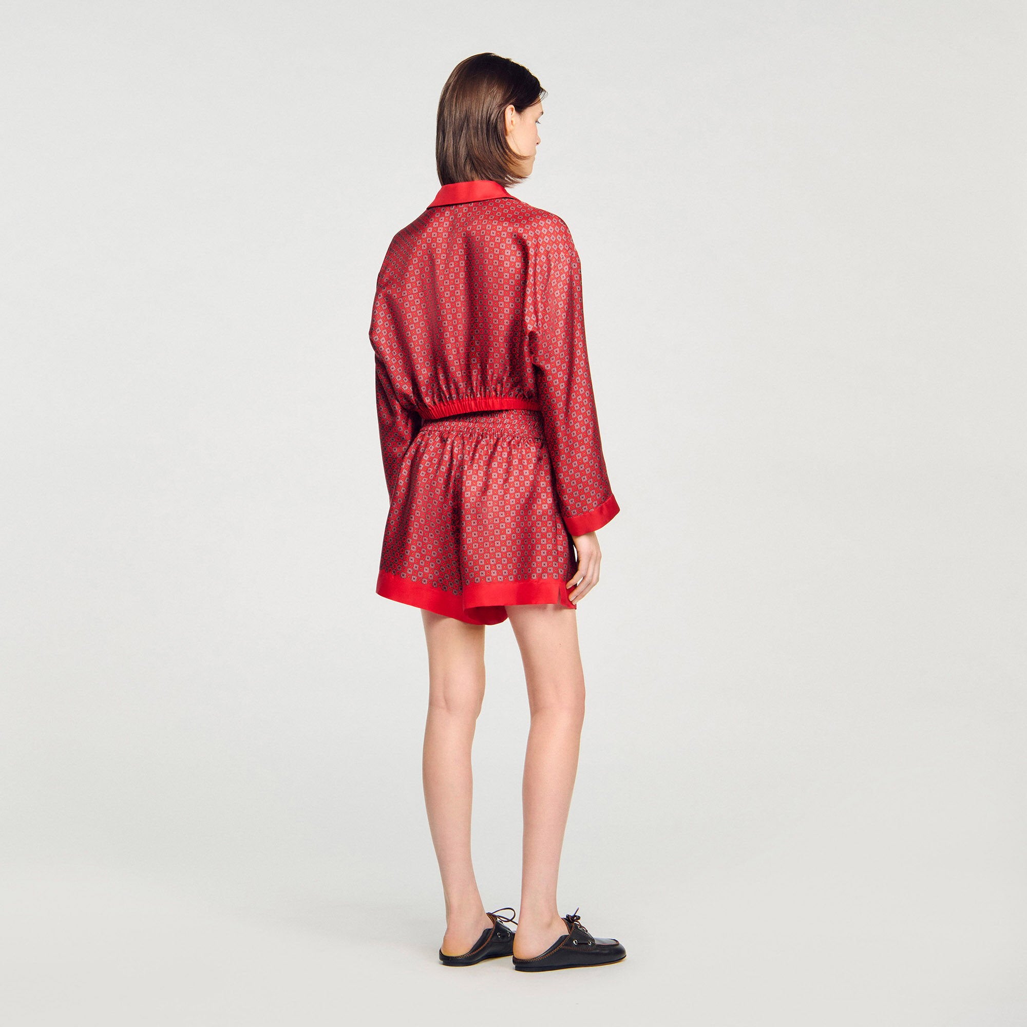 Scarf print shorts Red / Pink Sandro Women