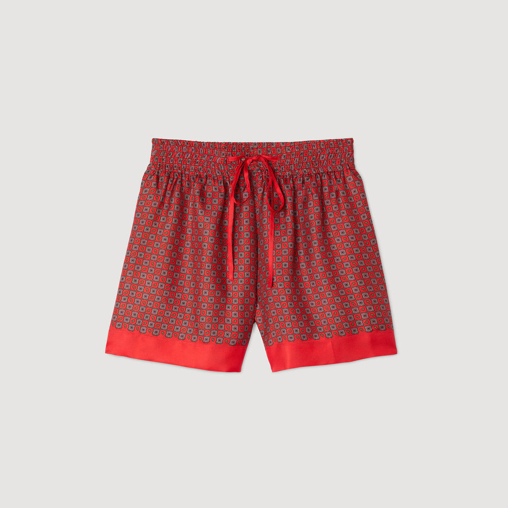 Scarf print shorts Red / Pink Sandro Women