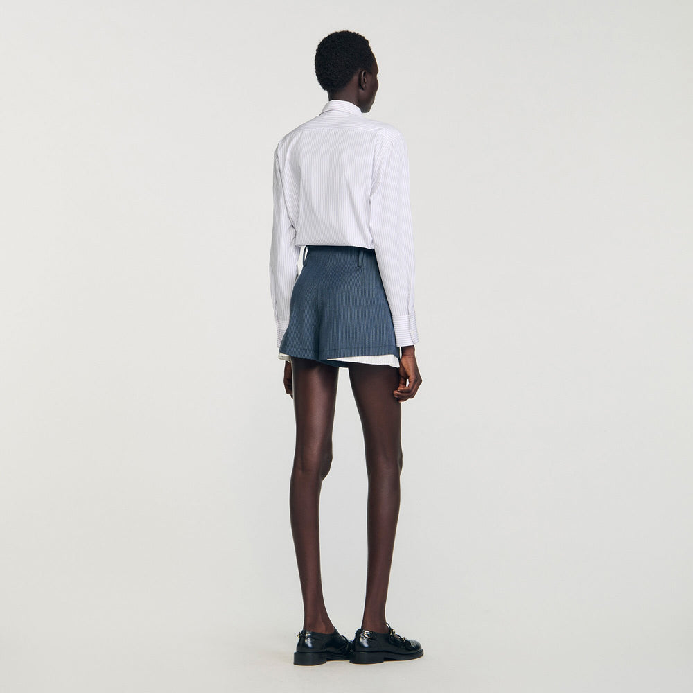 Striped layered shorts Blue Sandro Women