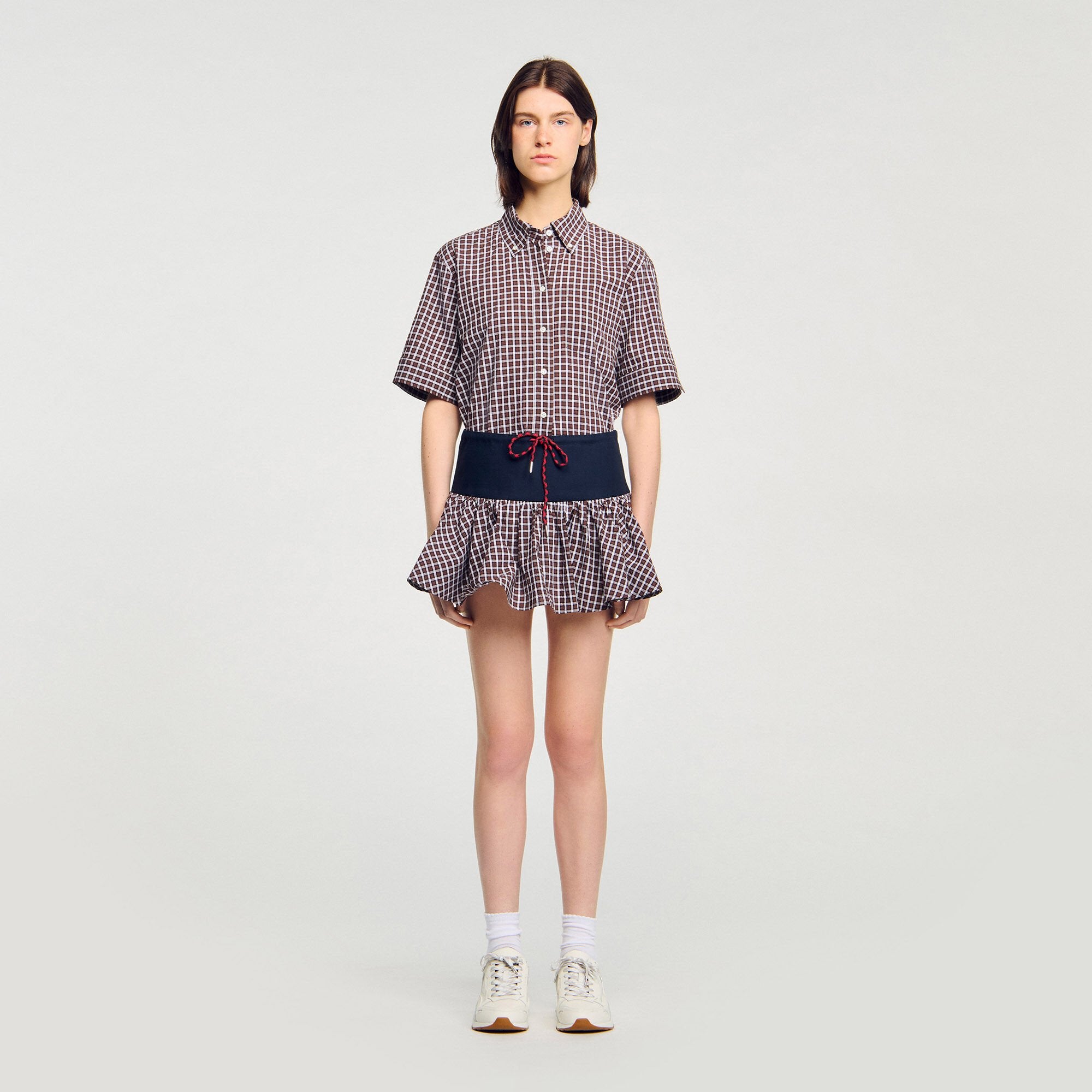 Checked skort Brown Sandro Women