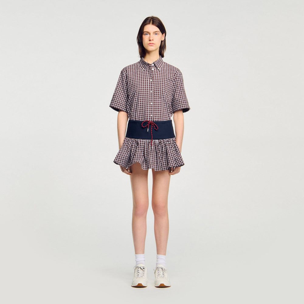 Checked skort Brown Sandro Women