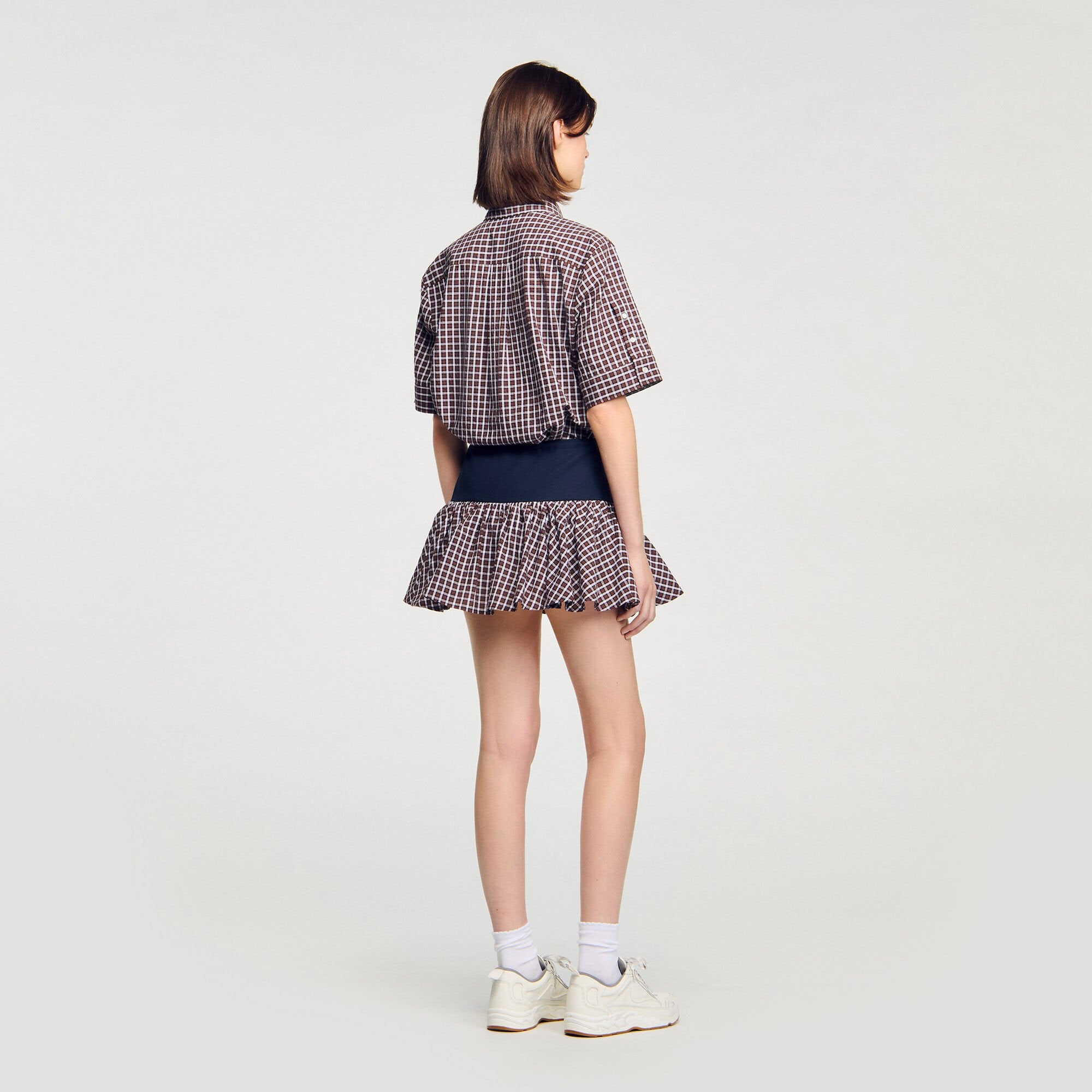 Checked skort Brown Sandro Women