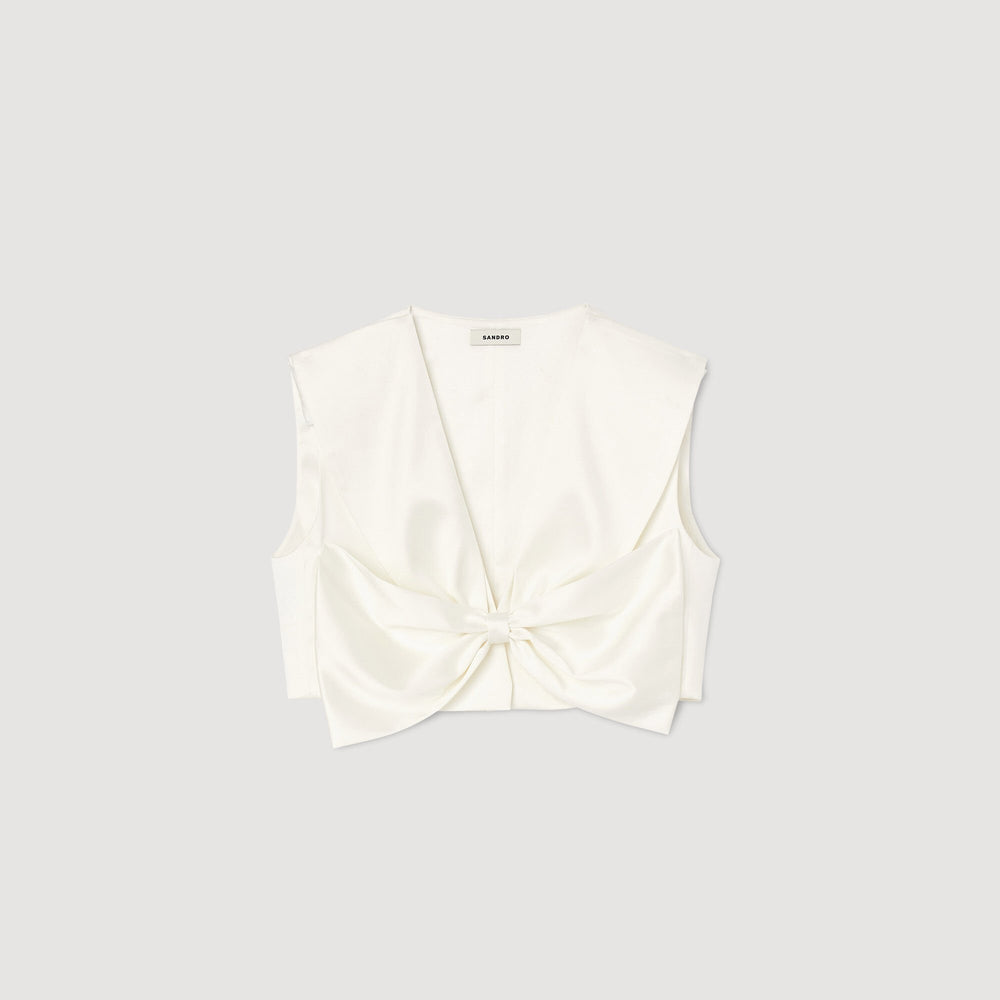 Satin-effect crop top White Sandro Women