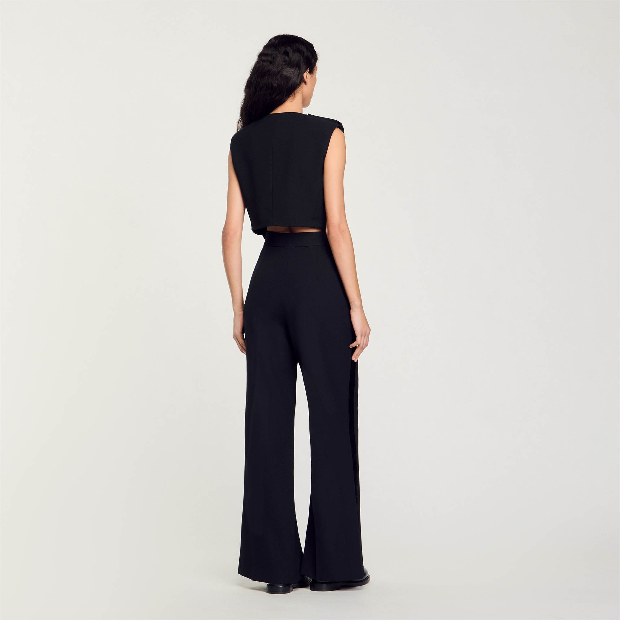 Satin-effect crop top Black Sandro Women