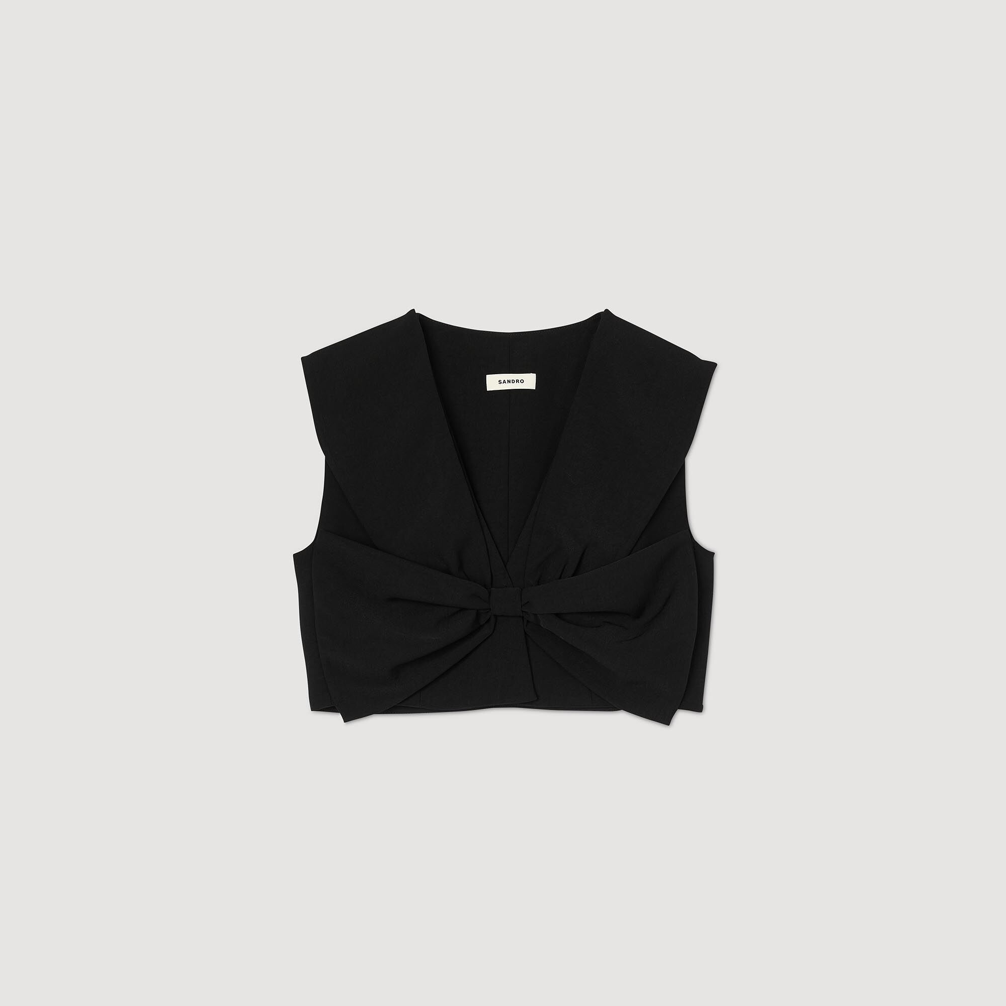 Satin-effect crop top Black Sandro Women