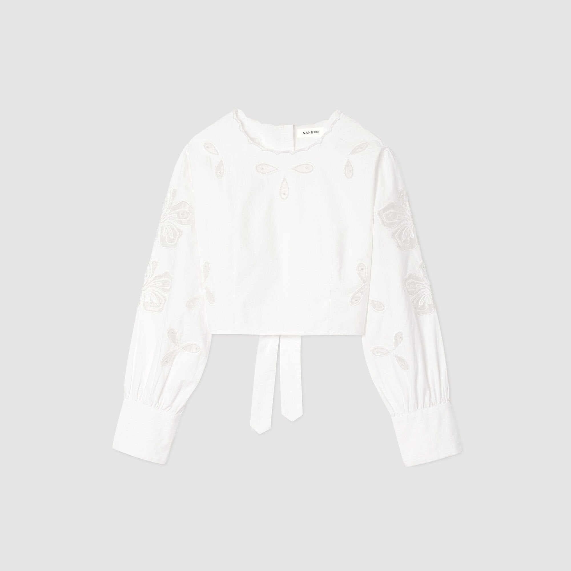 Poplin crop top Ecru Sandro Women