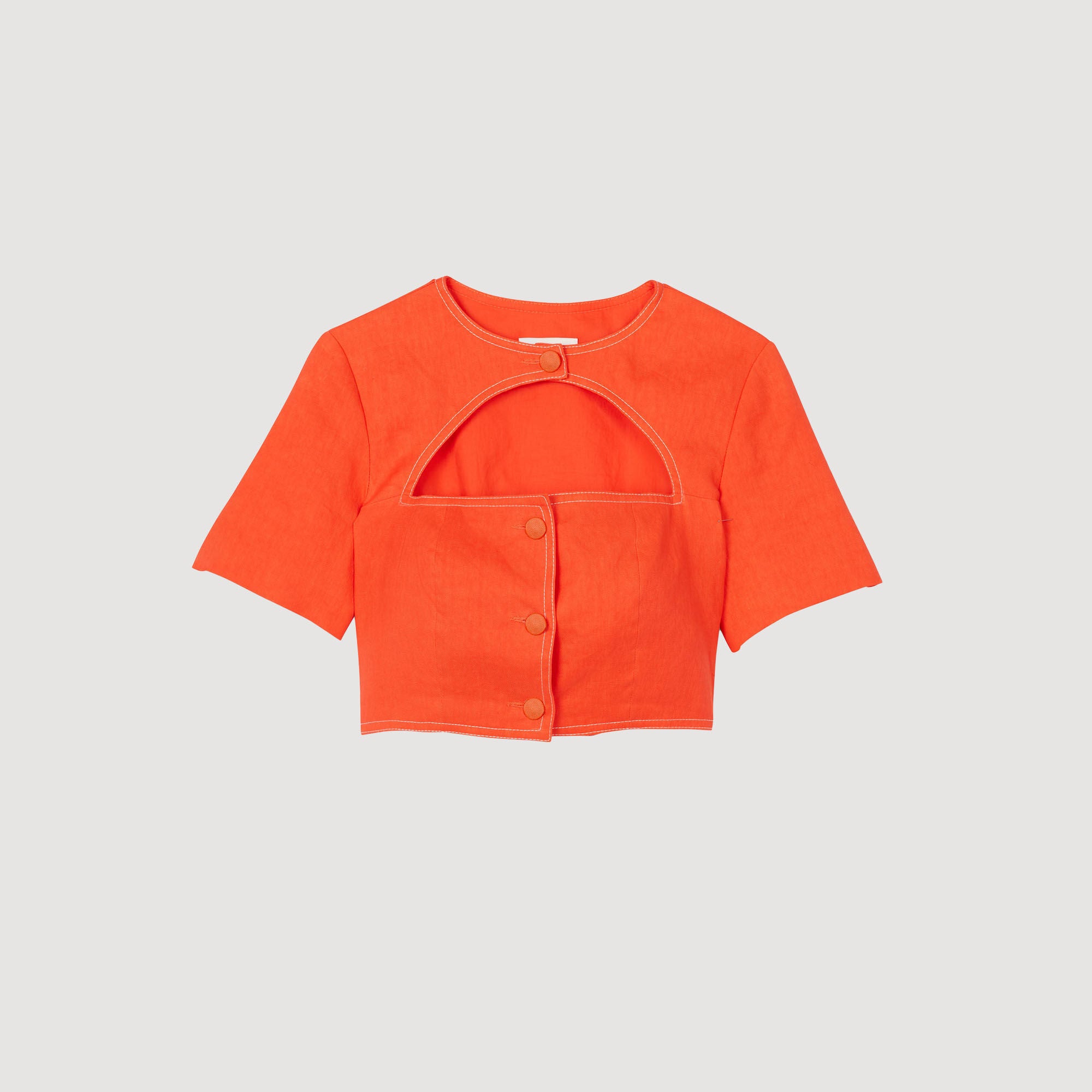 Crop top with cutout design Orange Sandro Women