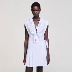 Striped crop top Ciel / Blanc Sandro Women