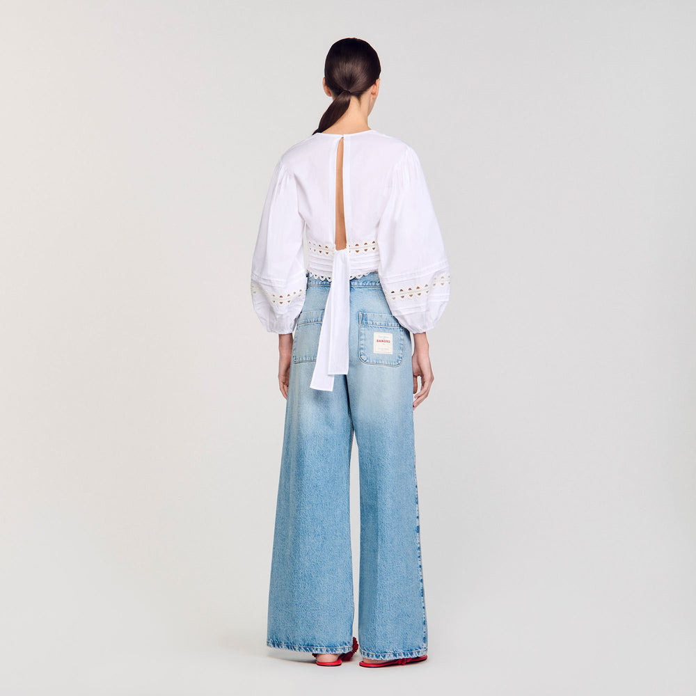 Poplin crop top White Sandro Women