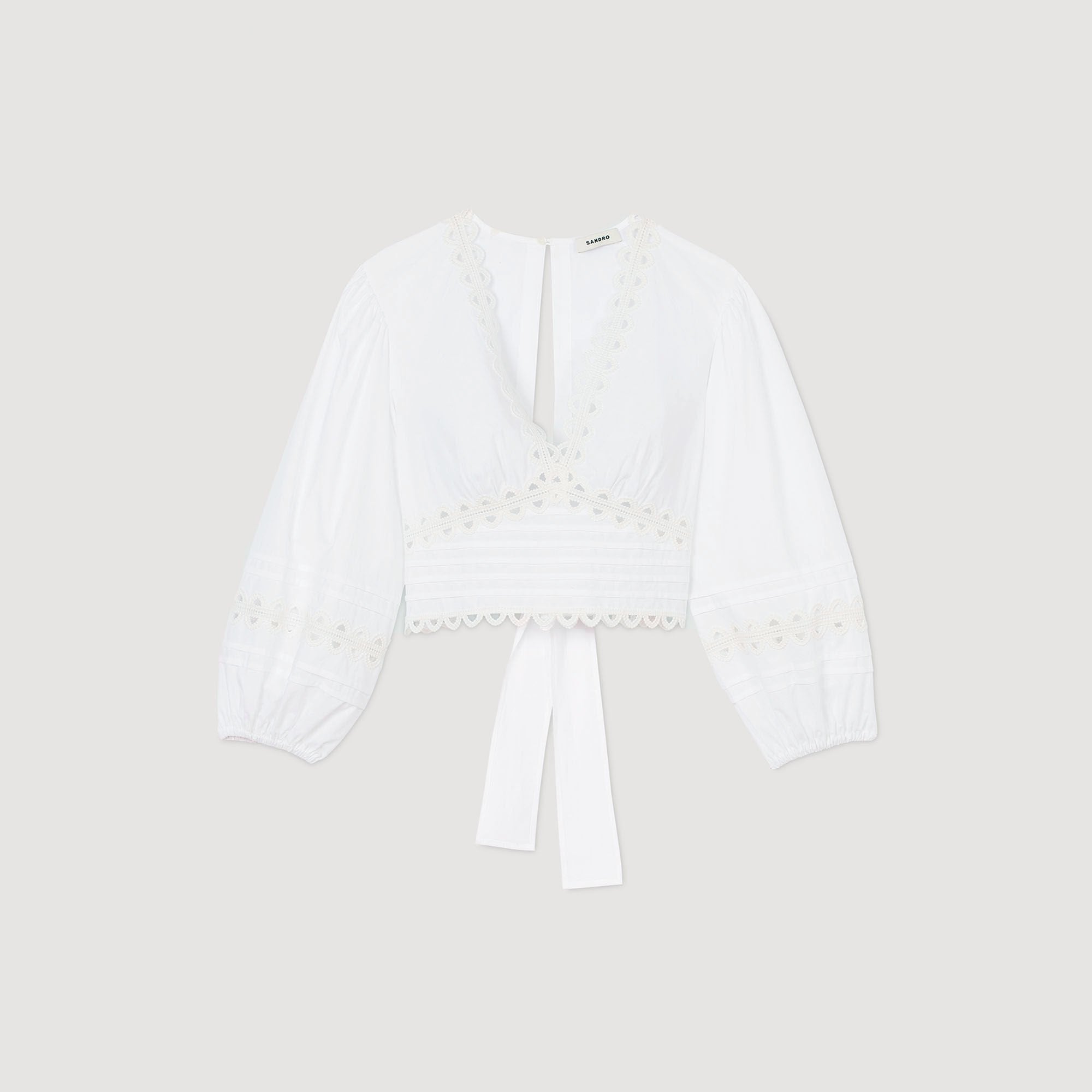Poplin crop top White Sandro Women