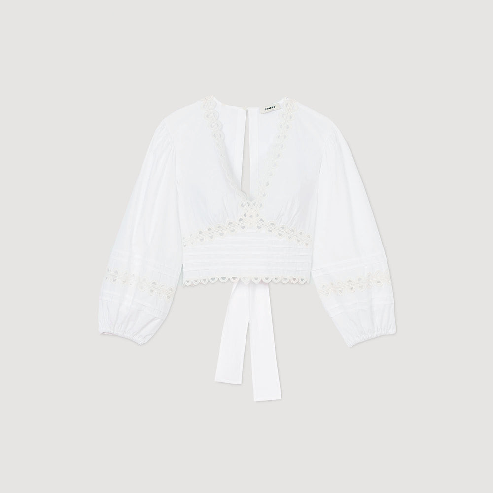 Poplin crop top White Sandro Women